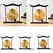 Brass Gong For Meditation And Home Decor,Wooden Base,Traditional Chinese Design,Includes Mallet,For Spiritual Healing Or Holiday Decoration(C)