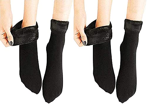 Image of Glus Unisex Winter Warm Fleece Socks, 100% Warm Super Hot For Men & Women