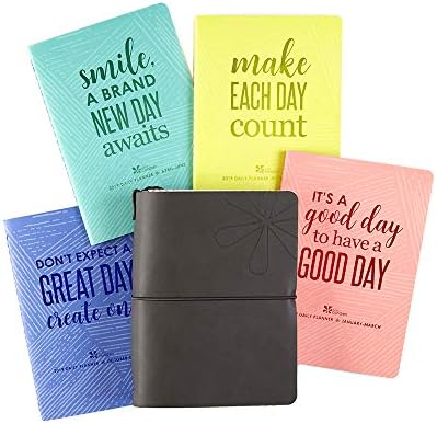 Erin Condren PetitePlanner 2019 Daily Planner 4 Pack W/On The Go Folio Charcoal
