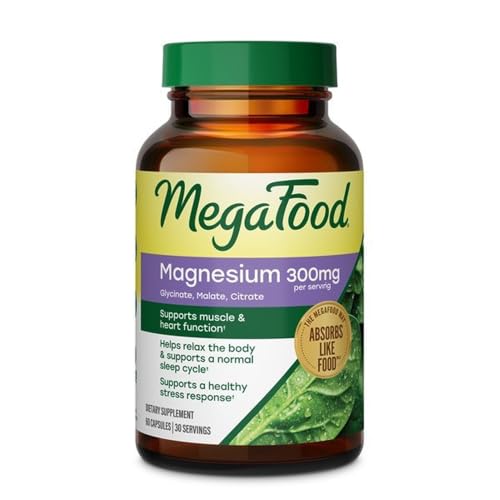 MegaFood Magnesium Glycinate, Malate, Citrate 300mg, 60 Capsules - image 1