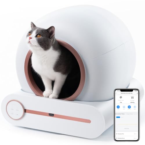 Megonia Litière Autonettoyante Chat Automatique: 2.4GHz WiFi Con App Contrôle à Distance 65L Grande Capacité...