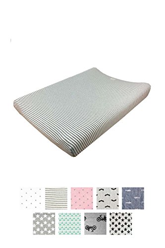 Fundas Bcn  - F11/0393 - Funda Cambiador Bebe 70x50 Centímetros De Algodón - De Algodón – Suave, Elástica Y Adaptable - Color KODAK STRIPES