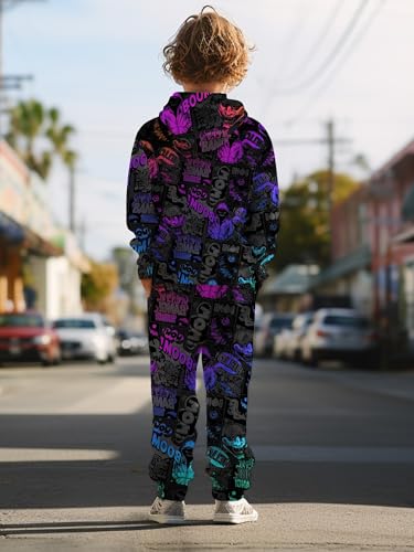 Image of boys' clothing sets, 2-Piece Hoodie & Pants Outfits for Boys Size 4-14 | Lightweight Non-Fleece Fall & Spring Clothing Sets