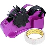 Heat Tape Dispenser Sublimation with Pen Holder Non-Slip Multiple Roll Tape Dispenser with 2 Tapes Portable Heat Tape Cut Dispenser Compact Sublimation Tape Dispenser for Heat Transfer Tape (Purple)