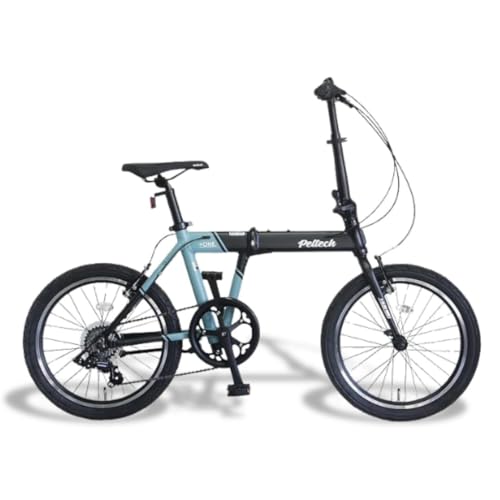 PELTECH Flip one 軽量アルミ折り畳み自転車 総重量11.8s 20インチ外装7段 (グレイ×ブラック)