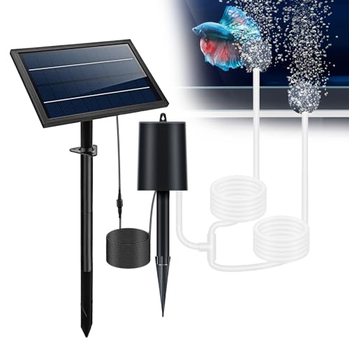 Bomba de aire con panel solar de 10V: 3 modos de flujo para una oxigenación óptima
