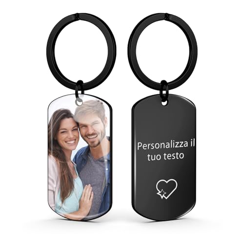 AAQ portachiavi personalizzato con foto, portachiavi personalizzati su entrambi i