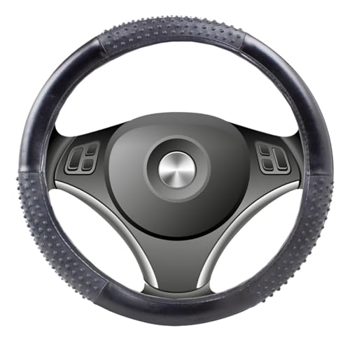 Capa de volante universal com massageador cinza