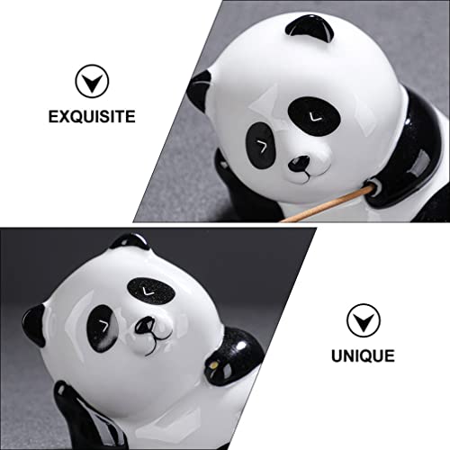 Boneco de panda queimador de incenso de cerâmica: suporte de incenso de bobina de cone, suporte de i