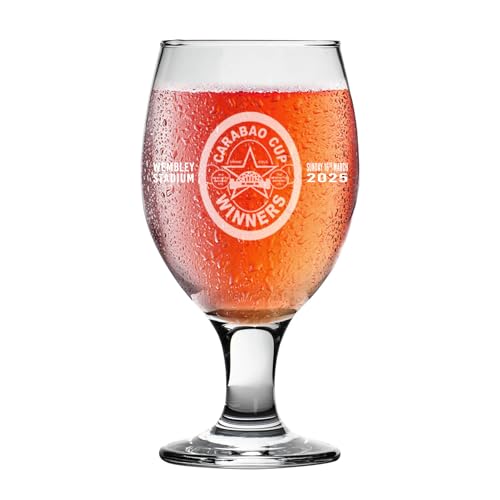 NOT JUST A PRINT Newcastle United Carabao Cup Winners Beer Glass 2025 Engraved Tulip Pint Glass | NUFC Wembley Final Souvenir | Football Fan Gift Collectible Memorabilia