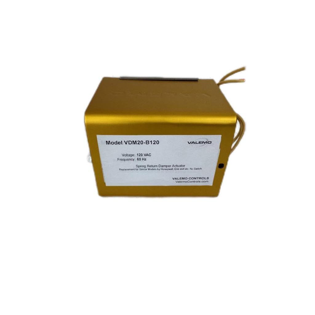 VDM20-B120, General Purpose Spring Return Damper Actuator and Motor, Replacement for Similar Models by Honeywell, Erie and etc. 120 VAC, No Switch