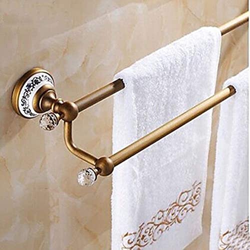 Porte-serviette double mural en laiton pour optimiser l'espace douche - 4