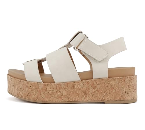 Image of Soda inchAmenda inch ~ Women Round Toe Fisherman Platform Low Heel Wedge Sandal with Adjustable Ankle Strap