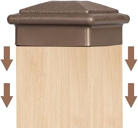 Post Caps, Wood Fence Post Bracket 3.6" x 3.6" Plastic Waterproof Post Topper Cover for Wooden Poles of Decks or Corridors