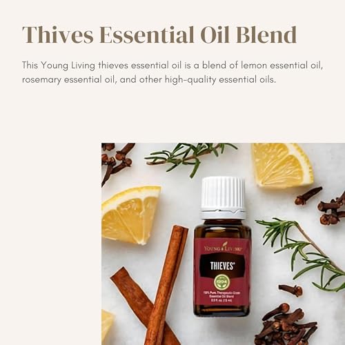Young Living Thieves Essential Oil Blend | 5 ml | Lemon, Clove, Eucalyptus, Cinnamon Bark, Rosemary | Versatile for Diffusers, Topical Application, Freshening Spaces, Daily Wellness, and Home Care - Image 3