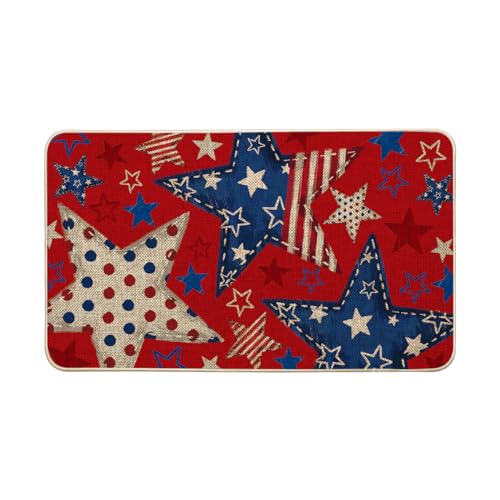 Artoid Mode American Flag Stars Freedom Patriotic 4th of July Doormat, Memorial Day Home Decor Switch Rug Door Mat Floor Mat 17x29 Inch