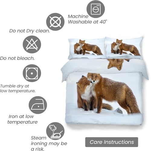 Housse de Couette 200x200 Neige Blanche Parure de Lit Microfibre