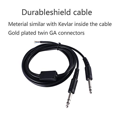 Fone de ouvido para aviação faça você mesmo 2 m UFQ Fones de ouvido para aeronaves de plugue duplo C