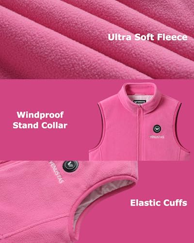 Image of Venustas Kids Heated Fleece Vest with Battery Pack Included, Warmer Youth Electric Heating Vest for Girls
