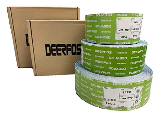 Deerfos Blue Premium 180Grit Longboard Continuous Roll Sticky Back (PSA) Sandpaper, 2-3/4