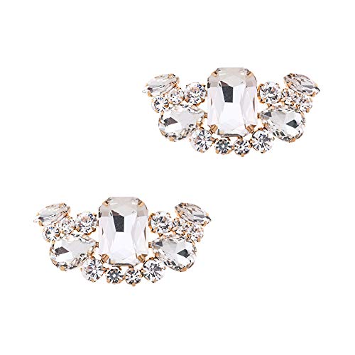 Ruihfas 2 Pcs Removable Shoes Dress Hat Accessories Fashion Rhinestones Crystal Shoe Clips For Evening Prom Wedding Shoes Decor #TOP26