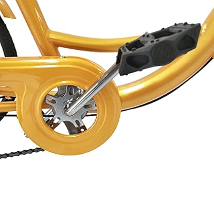 24 Zoll Dreirad, Dreirad 3 Rad 6-Gang Gelb Fahrrad Trike mit Rückenlehne Korb,Tricycle mit Fahrradbeleuchtung für ältere Menschen, Mädchen, Jungen, Herren und Damen – Bild 6