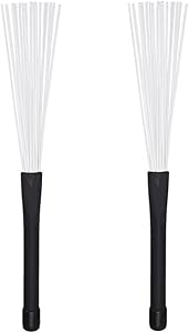 2 Pcs Drum Brush, Nylon Jazz Drum Brushes Percussion Kit, Drum Brushes, CuiCanfla 1 Pair of Drumstick Brush for Jazz Folk Rock Band Musical Instrument Accessories
