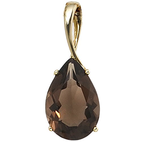 Jobo Damen-Anhänger aus 8 Karat 333 Gold mit Rauchquarz-Tropfen