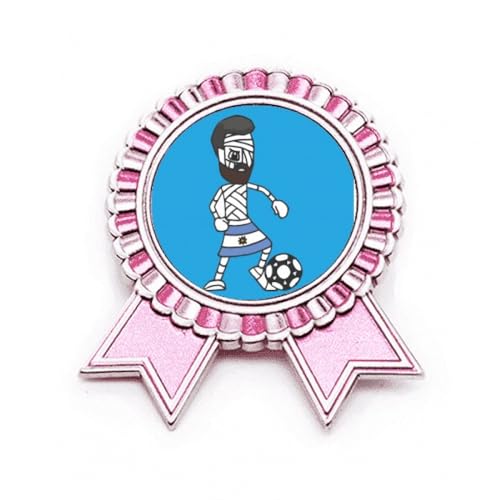 Broche Football en argent rose et metal taille M pour les passionnes de sport