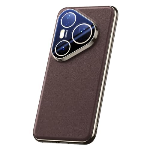 Étui en cuir véritable Huawei Pura 80 protection magnétique marron