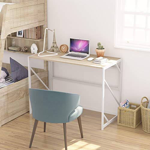 Elephance Folding Desk Writing Computer Desk For Home Office, No-Assembly Study Office Desk Foldable Table For Small Spaces #TOP7