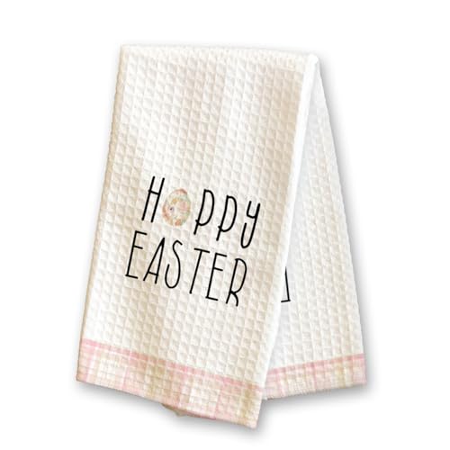 ICWJTGZ Happy Easter Kitchen Towels - Eggs Spring Easter Hands Towel -16 x 24 Inches Festival Decorative Dish Towels Absorbent & Fast Drying Perfect for Gift Holiday Decor & Supplies - A04