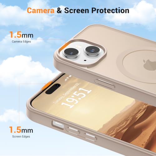 Coque iPhone 14 Plus et 15 Plus mate et magnétique or désert - 6