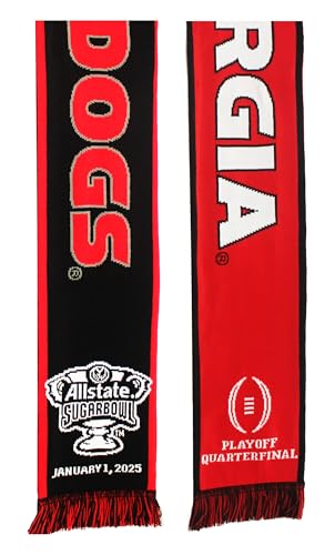 Official 2025 College Football Playoff Sugar Bowl Georgia Bulldogs Knitted Scarf 1-1-2025, LLC3
