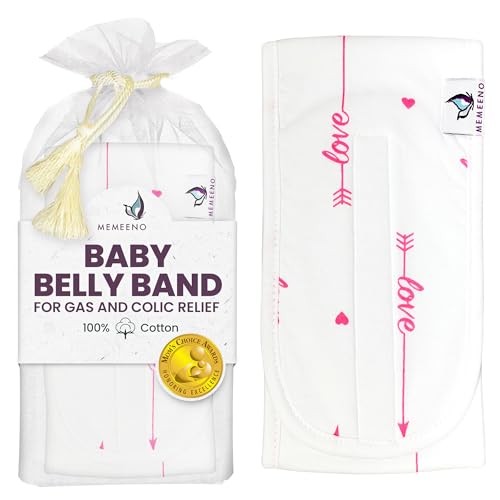 MEMEENO Belly Band for Gas and Colic Baby Relief - Heating Pad for Colic, Heated Tummy Wrap, Love Her