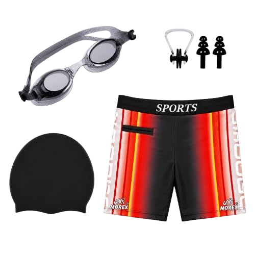 movex Swimming Combo Kit with Shorts (28–34 Inch) | Anti-Fog Goggles, Silicone Swim Cap, Ear Plugs & Nose Clip | Regular Fit Complete Swim Set for Men | Ideal for Pool Training, Beach & Water Sports-picture-44