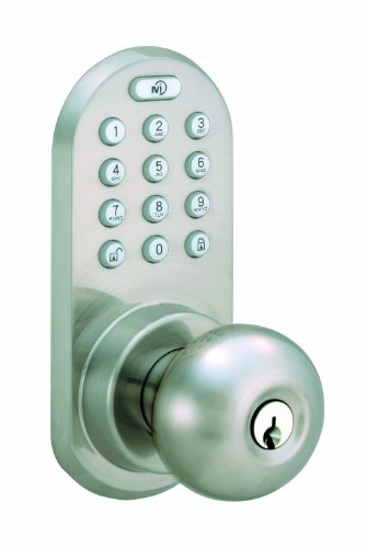 MORNING INDUSTRY INC QKK-01SN 3-in-1 Remote Control & Touchpad Doorknob, Satin Nickel