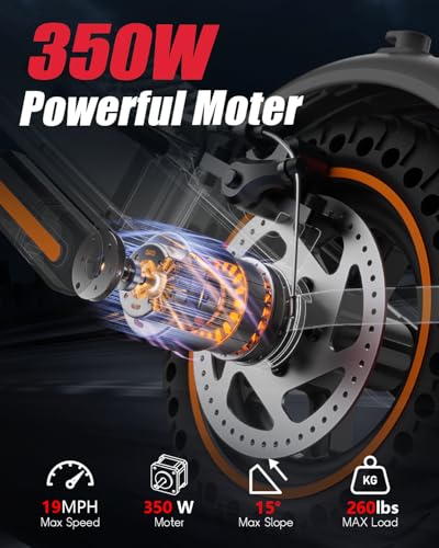 Electric Scooter for Adults,8.5″ Solid Tires, Max 19 Mph