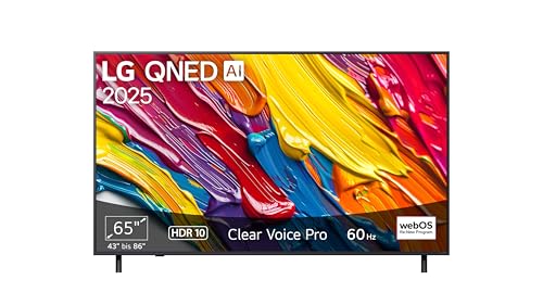 LG 65QNED82A6B 65 Zoll 4K QNED AI Fernseher (165 cm, α7 Gen8 4K AI Prozessor, webOS 25, 60Hz) [Modelljahr 2025]