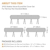 IULONEE 3pcs Sztuk Osłon na Barierki łóżeczka Dziecięcego 128x18cm/68x18cm Chroniące Przed Zgryzaniem Pasujące do Barierek Bocznych i Przednich Zabezpieczenie Barierki łóżeczka (Szary)