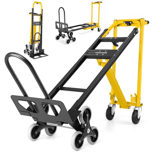 4-in-1 Hand Truck Dolly Heavy Duty Industrial Convertible, 1000 LBS Stair Climbing Cart Utility Cart
