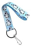 Execucat Penguin Wristlet Lanyard Keychain ID Badge Holder