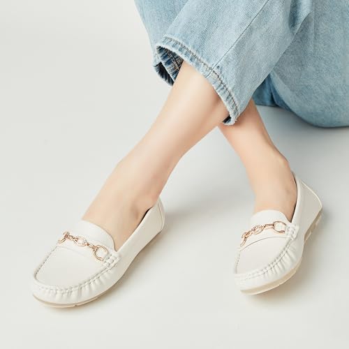 Image of Women's Business Loafers Work Casual Flats Shoes Lightweight Penny PU Leather Slip On Walking Shoes