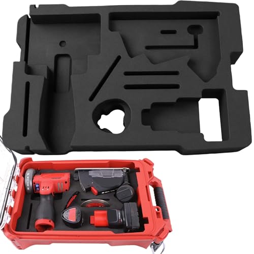 Image of EVA Liner Organizer Compatible with Milwaukee Packout Tool Box 48-22-8435, Precision-Cut Foam Insert Fit for M12 Fuel 3" Cut-Off Tool 2522-20 and Accessories, Black