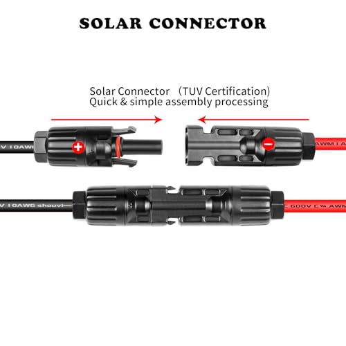 Ansoufien Solar Panel Connector to XT60 Connector Cable 10FT, 10AWG Solar to XT60 Charge Extension C