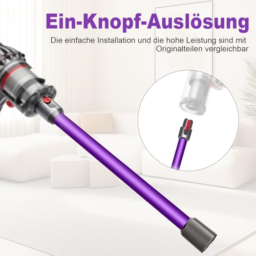 Swetfela Verlängerungsrohr für Dyson V12 Detect Slim / V10 Digital Slim Stabstaubsauger, 74cm Aluminium Ersatz Teleskoprohr Schnellspanner Verlängerungsstange für V12/V10 Slim Ersatzteile （Violett）