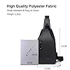 FANDARE Sling Bag Men Chest Pack Shoulder Crossbody Backpack with USB Charging Port Lightweight Casual Daypacks for Outdoor Travel Work Hiking Running Indoor Activities Waterproof Polyester Black #2
