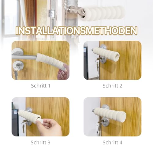 Türklinkenpuffer Türgriff Schutz Türklinken Stopper - Silikon Türgriffabdeckung, Stoßdämpfend & Geräuschreduzierend, Passend für Standard-Türklinken in Wohn- und Geschäftsräumen (2 Stück, 13.5x3cm)