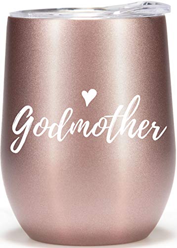 Lovely Godmother Gifts From Godchild 12oz Wine Glass Tumbler Godparent Proposal Announcement Gift Id - //coolthings.us