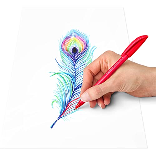Image of Staedtler Triangular stick ballpoint pen, blue ink, line width M approx. 1.00 mm, for relaxed writing, 10 blue ballpoint pens in cardboard case, 4320 M-3